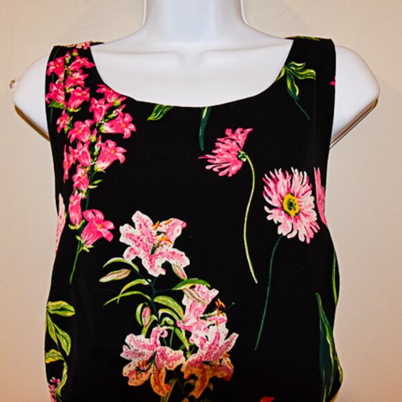 Karl Lagerfeld Paris Long Dress Black with floral print Size 14 - Picture 3 of 7